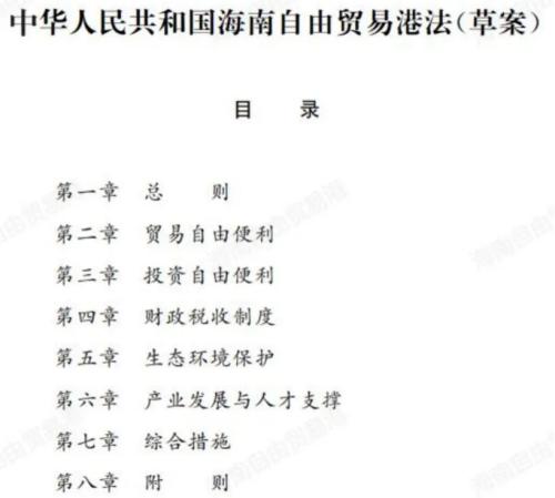 全文首次公開！海南自由貿易港法草案征求意見，
